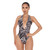Rejea Bikinis One Piece Plus Size Swimsuit 5XL Women Monokini Sexy Swimwear Snake Print Halter Bathing Suit Female Swim Costume