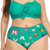 Rejea Women Plus Size Swimsuit Two Pieces Butterfly Printed Bikini Set High Waisted Triangle Swimwear Bottom Big Female Bathsuit