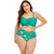 Rejea Women Plus Size Swimsuit Two Pieces Butterfly Printed Bikini Set High Waisted Triangle Swimwear Bottom Big Female Bathsuit