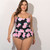 Rejea Floral Printed Summer Women Two Pieces Tankini Set Big Size 4XL 5XL Swimwear Large Female Bathing Suits Swmming Suit Bkini