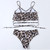 Rejea Leopard Print Ruffle Bikini Set Sexy Swimwear Women Bandeau Bandage Split Swimming Bathing Suit Swimsuit Bikinis Mujer