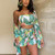 Rejea Summer New Women Boho 3Pcs Floral Print Cardigan Blouse+Crop Top+Shorts Lady Holiday Beach Three Pieces Set Casual Shorts Sets