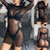 Rejea Sexy Women Beach Dress Mesh Bathing Suit Cover Up Sheer Bikini Vestido Swimwear Clubwear Robe Saida De Praia See Through Dresses