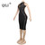 REJEA Women Sexy Party Dress Sleeveless Backless Diamonds Rhinestone Dresses Black See Through Mesh Bodycon Dress Femme
