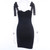 Rejea Bow Tied Mini Dress Sexy Bodycon Strapless Off Shoulder Lace Up Solid Black White Short Dress Party