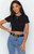 Rejea Knitted Tops Summer Women Short Sleeve Slim Sexy O Neck Tank Cotton Street Fashion Basic Casual Crop Top Women
