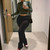 Rejea Autumn Winter Women Warm Thick Fleece Pants Skinny Sexy Bocycon Flare Ruched Pleated stacked pants High Waist Trousers