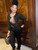 Rejea Sexy tight fitting Striped Crop Top two piece Set high elastic Holow Out mesh Patchwork stitching trousers knit suit
