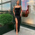 Rejea Sexy Women's Maxi Strap Backless Split Long Fall Elegant Ladies Party Club robe vestido clothes vintage bf skirt clothing size