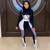 Rejea  Autumn Long Sleeve Patchwork Crop Top and Legging Pants Two Piece Set Tracksuit Sports Women Matching Set Active Outfits