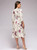 REJEA  Navy Blue 3/4 Sleeves Printed Dress Women Spring Summer Vintage Pocket A-line Casual Dress Elegent Party Vestidos