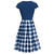 REJEA  Vintage Dot Printing Patchwork A-line Dresses Women Summer Short Sleeves Round Neck Casual Dress Female Vestidos