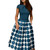 REJEA  Vintage Dot Printing Patchwork A-line Dresses Women Summer Short Sleeves Round Neck Casual Dress Female Vestidos