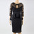 REJEA Women Fashion Cocktail Party Sexy Bodycon Deep V Collar Mini Lace Skirt Dress