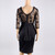 REJEA Women Fashion Cocktail Party Sexy Bodycon Deep V Collar Mini Lace Skirt Dress