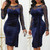 REJEA Sexy Women See Through Long Sleeve Lace Patchwork Ruched Bodycon Party Dress Women's Clothing vestido de mujer