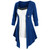 REJEA Women Autumn Winter Long Sleeve Patchwork Fake Two Piece Irregular Hem Dress Women's Clothing vestidos