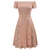 REJEA Women Off Shoulder Short Sleeve Sequin A-line Midi Dress Party Club Glitter Rose Gold Dress Women Party Elegant Shiny Dress
