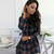 REJEA Plaid Dress For Women Long Sleeve Autumn Fashion Round Neck Loose Lady Mini Dress Red Casual Fall Female Party Dress Vestido