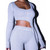 REJEA 2021 New Fashion 2 Two Piece Set Women Ribbed V Neck Long Sleeve Top And Matching Pants Sexy Autumn Tracksuit Workout