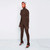 REJEA 2021 Women's Brown Rompers High Neck Zipper Ruched Jumpsuit Casual Long Sleeve Clubwear One Piece Clothes