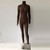 REJEA 2021 Women's Brown Rompers High Neck Zipper Ruched Jumpsuit Casual Long Sleeve Clubwear One Piece Clothes
