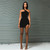 REJEA Lace Up Bandage Cross Women Slit Mini Dress One Shoulder Sleeveless Bodycon Backless Sexy Streetwear Party Elegant Club