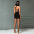 REJEA Lace Up Bandage Cross Women Slit Mini Dress One Shoulder Sleeveless Bodycon Backless Sexy Streetwear Party Elegant Club