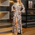 REJEA Women Sexy V Neck High Split Long Dress Elegant Print Flare Sleeve Ladies Party Dresses Fashion Slim Maxi Dress Vestido 3XL