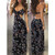 REJEA Fashion Women Summer Sexy Backless Deep V-Neck Vintage Boho Long Maxi Evening Party Beach Dress Floral Print Sundress