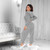 REJEA Velvet Fleece Jumpsuits For Women One Piece Outfit Women Hooded Romper With Zipper Winter Cute Plush Pajamas  For Women