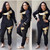 REJEA winter Spring long sleeve tracksuit Sportswear Office phoenix Sequined Sweatshirt+ pant 2pcs women's set outfits suit AM306