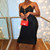 REJEA Sleeveless Halter Backless Patchwork Solid Maxi Dress Autumn Winter Women Fashion Sexy Party Club Clothings