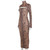 REJEA  Long Sleeve Turtlenack Leopard Print Hollow Out Sexy Maxi Dress Autumn Winter Women Fashion Party Club Outfits