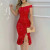 REJEA Elegant Solid Color Off Shoulder Ruffle Dress Women Summer Sexy Backless Party Dress Ladies Slim Bright Shiny Glitter Dress