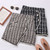REJEA  Tweed Skirts for Women Solid High Waist Slimming Skirts Autumn Spring Buttons Double Breasted Tweed Wool Mini Skirt