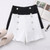 REJEA New High Waist Tweed Shorts Women Casual Loose Ladies Fashion Spring Autumn Slim Button Shorts All-match