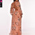 REJEA Floral Printed Plunge V-neck Backless Maxi Dress