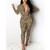 REJEA Women Deep V Neck Jumpsuits Autumn Spring Long Sleeve Bodycon Rompers Zipper Butterfly Printed Pajamas Christmas Pjs Overalls