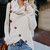 REJEA Women Turtleneck Knited Sweaters Korean Solid Irregular Hem Buttons Pullover Tops Autumn Winter Fashion Oversize Loose Sweater