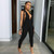 REJEA New Style Women's V Neck Sexy Romper Jumpsuit Off-Shoulder Backless Tight Elastic Home Casual Wear