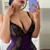 REJEA Lady Sexy Deep V-neck Lace Patchwork Mini Bandage Dress Summer Spaghetti Strap Mesh See-through Skinny Women Bow Dress