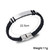 Rejea New Fashion Retro Boho Style Men's Bracelet Black Hand-woven Leather Stainless Steel Charm Bracelet Couple Gifts