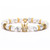 Rejea Micro Pave Cubic Zirconia Hecagon Crown Charm Bracelet Women Men Couple Stone Bead Bangles gift fashion Jewelry