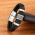 Rejea Woven Leather Rope Wrapping Special Style Classic Stainless Steel Men's Leather Bracelet Double-layer Design DIY Customization