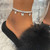 Rejea INS Fashion Butterfly anklet Rhinestone Tennis Chain Foot Chain Jewelry for Women Summer Beach Anklet Butterfly Barefoot Chain