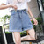 Rejea Summer High Waist Crimping Denim Shorts Women Loose Casual Shorts Jeans Chic Short Pants