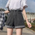 Rejea Summer High Waist Crimping Denim Shorts Women Loose Casual Shorts Jeans Chic Short Pants