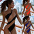 Rejea Women One-Piece Swimsuit Striped One Shoulder Bikini Push-up Padded Swimsuit Bathing Beachwear Skinny Swimwear
