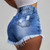 Rejea Shorts Washed Jeans Summer Denim Ripped High Waist Shorts Short Pants Plus Size